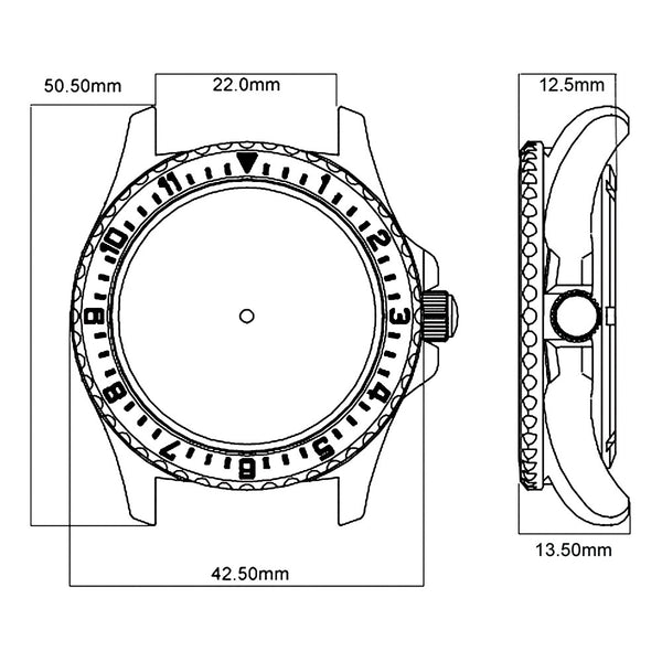 German Military Titanium Automatic Watch. GPW Date. 200M W/R. Sapphire Crystal. Black Leatherstrap