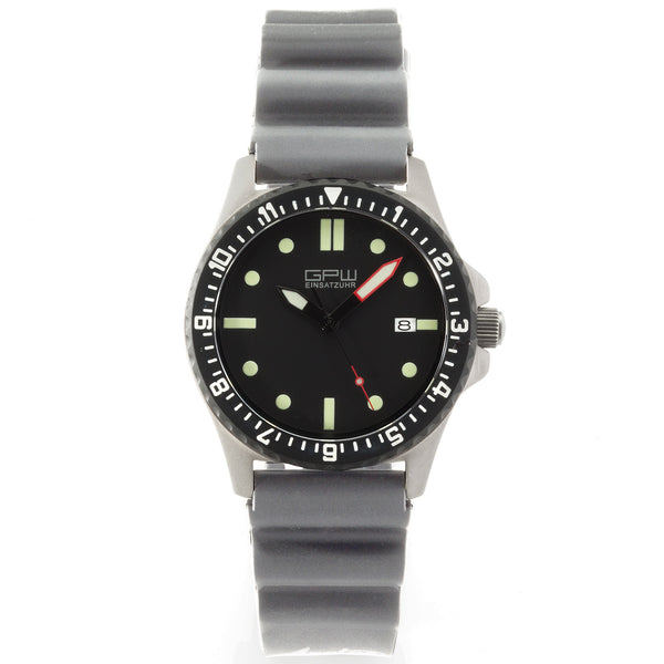 German Military Titanium Automatic Watch. GPW Date. 200M W/R. Sapphire Crystal. Grey NATO Rubber Strap.